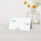 Gold Star & Blue Cloud Baby shower Blank Plaatskaartje (Achterkant)