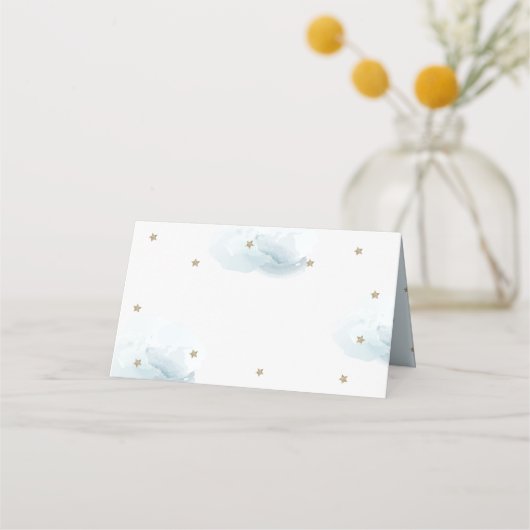 Gold Star & Blue Cloud Baby shower Blank Plaatskaartje (Voorkant)