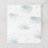 Gold Star & Blue Cloud Baby shower Plaatskaartje (Buitenkant ongevouwen)