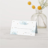 Gold Star & Blue Cloud Baby shower Plaatskaartje (Voorkant)