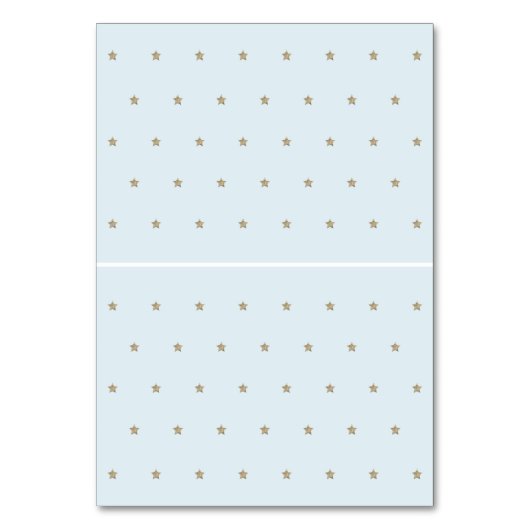 Gold Star & Blue Cloud Baby shower Place Card Kaart (Achterkant)
