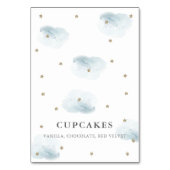 Gold Star & Blue Cloud Baby shower Place Card Kaart (Voorkant)