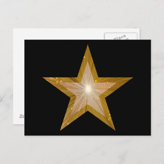 Gold Star briefkaart zwart (Voorkant / Achterkant)