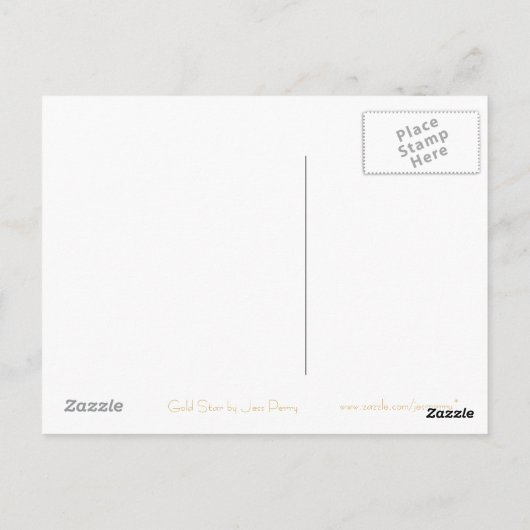 Gold Star briefkaart zwart (Achterkant)