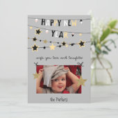 Gold Star Bunting Banner | Nieuwjaarsfoto Feestdagenkaart (Staand voorkant)