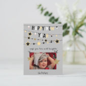 Gold Star Bunting Banner | Nieuwjaarsfoto Feestdagenkaart (Staand voorkant)