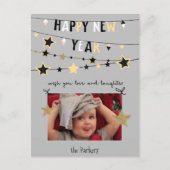 Gold Star Bunting Banner | Nieuwjaarsfoto Feestdagenkaart (Voorkant)