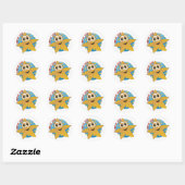 Gold Star Cartoon Ronde Sticker (Vel)