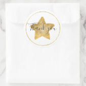 Gold Star Circle Bedankt Ronde Sticker (Tas)