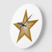 "Gold" Star clock round white Grote Klok (Hoek)