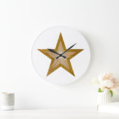"Gold" Star clock round white Grote Klok (Huis)