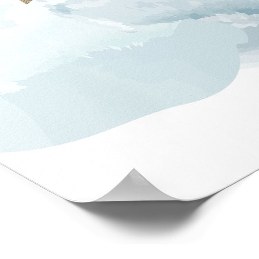 Gold Star & Cloud Twinkle Baby shower Welkomstbord Poster (Hoek)