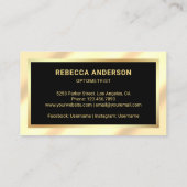 Gold Star Confetti Black Gold Eye Glasses Optician Visitekaartje (Achterkant)