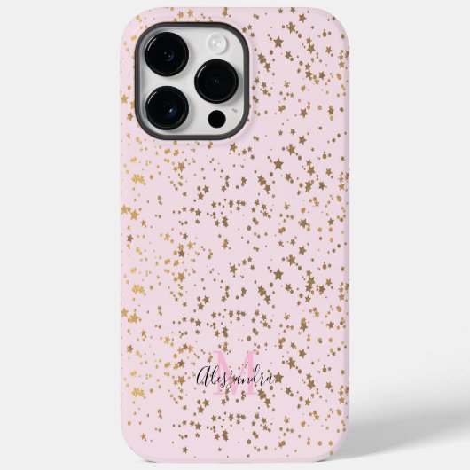 Gold Star Confetti Blush Pink Case-Mate iPhone Case (Achterkant)