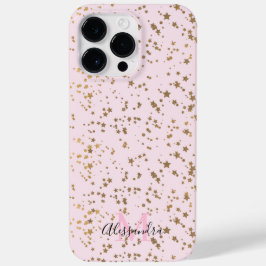 Gold Star Confetti Blush Pink Case-Mate iPhone 14 Pro Max Hoesje