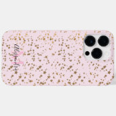 Gold Star Confetti Blush Pink Case-Mate iPhone Case (Achterkant (horizontaal))