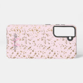 Gold Star Confetti Blush Pink Samsung Galaxy Hoesje (Achterkant horizontaal)