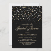 Gold Star Confetti Bridal Showuitnodiging Kaart (Voorkant)