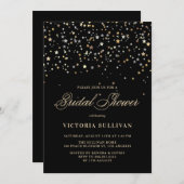 Gold Star Confetti Bridal Showuitnodiging Kaart (Voorkant / Achterkant)