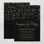 Gold Star Confetti Engagement Party - Uitnodiging (Voorkant / Achterkant)