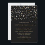 Gold Star Confetti Modern Wedding Invitation Kaart<br><div class="desc">Gold Star Confetti Modern Wedding Invitation</div>