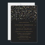 Gold Star Confetti Modern Wedding Invitation Kaart<br><div class="desc">Gold Star Confetti Modern Wedding Invitation</div>
