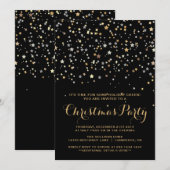 Gold Star Confetti - Uitnodiging voor kerstfeestda (Voorkant / Achterkant)