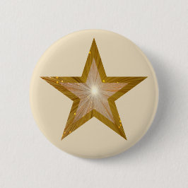 "Gold" Star-crème Ronde Button 5,7 Cm