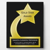 Gold Star Custom Personal Award Plaque Fotoplaat (Voorkant)