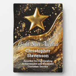 Gold Star Custom Personalized Artistic Award Fotoplaat