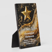 Gold Star Custom Personalized Artistic Award Fotoplaat (Zijkant)