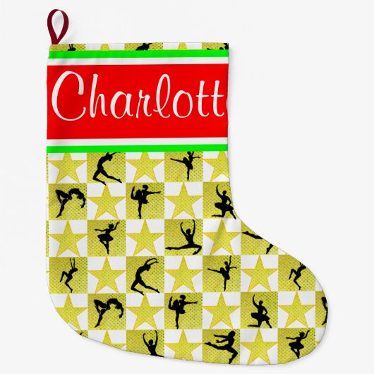 GOLD STAR DANSER GEPERSONALISEERDE KERSTKOUS GROTE KERSTSOK (Voorkant)
