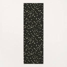 Gold Star Design On Black Yogamat