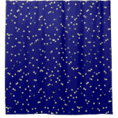 Gold Star Design op blauw Douchegordijn (Voorkant)