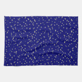 Gold Star Design op blauw Theedoek (Horizontaal)