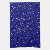 Gold Star Design op blauw Theedoek (Verticaal)