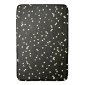 Gold Star Design op zwart Badmat (Voorkant Verticaal)
