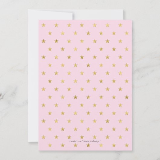 Gold Star | Eerste uitnodiging van Girl (Achterkant)