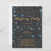 Gold Star Elegant Christmas Party Invitation Kaart (Voorkant)