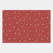 Gold Star Elegant Fantastic Holiday Red Blue Green Inpakpapier Vel (Voorkant)