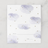 Gold Star en Lavender Cloud Baby shower Place Card Plaatskaartje (Buitenkant ongevouwen)