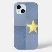 Gold Star Excellence Elegante getextureerde blauwe Case-Mate iPhone Case (Achterkant)