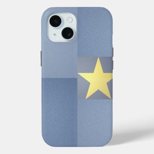 Gold Star Excellence Elegante getextureerde blauwe Case-Mate iPhone Case (Achterkant)