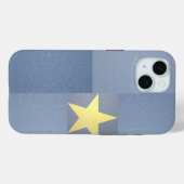 Gold Star Excellence Elegante getextureerde blauwe Case-Mate iPhone Case (Achterkant (horizontaal))