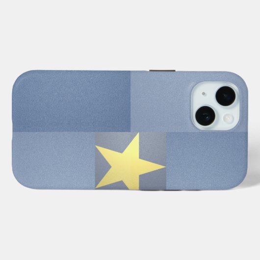 Gold Star Excellence Elegante getextureerde blauwe Case-Mate iPhone Case (Achterkant (horizontaal))