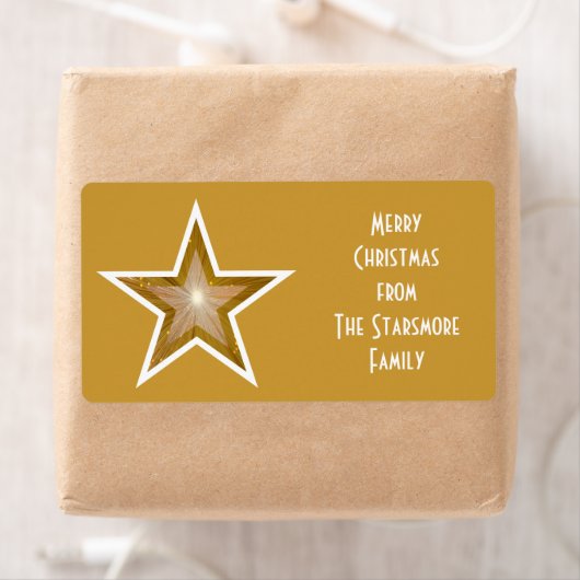 Gold Star 'Family' cadeaulabel grote gouden label (Insitu)