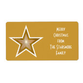 Gold Star 'Family' cadeaulabel grote gouden label (Voorkant)