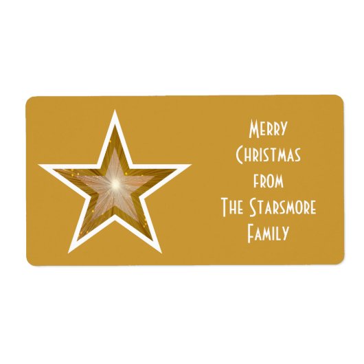 Gold Star 'Family' cadeaulabel grote gouden label (Voorkant)