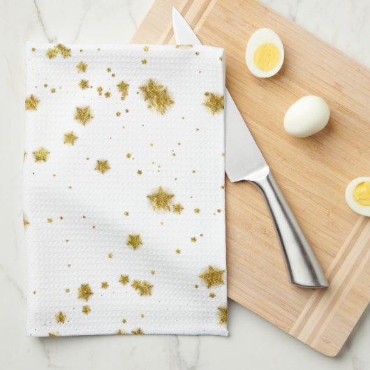 Gold Star Faux Foil Sequin Background Stars Design Theedoek (Quarter Fold)