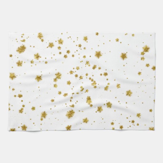 Gold Star Faux Foil Sequin Background Stars Design Theedoek (Horizontaal)